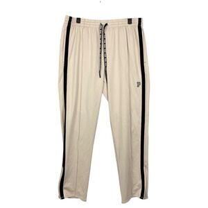 VICTORIA'S SECRET PINK Active L Beige Zip Ankle Logo Women's Track Pants Joggers